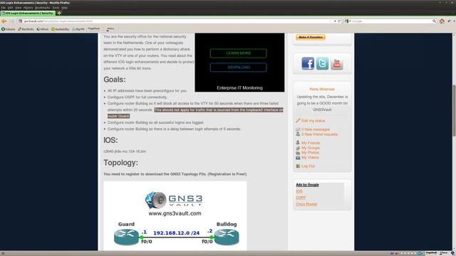 IOS Login Enhancements lab in GNS3 смотреть онлайн