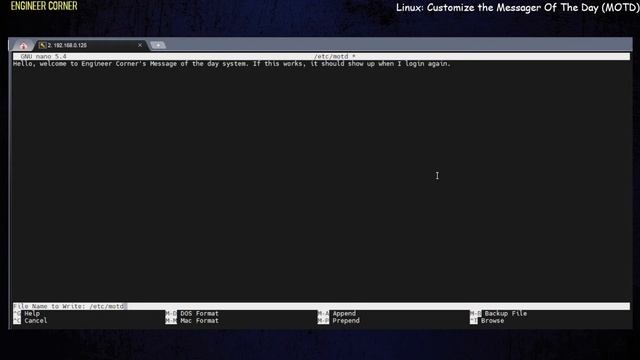 HOW TO: Change the Message of the Day Message (MOTD) on Linux, Raspberry PI смотреть онлайн