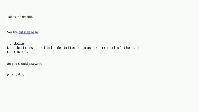 How to define 'tab' delimiter with 'cut' in Bash? смотреть онлайн