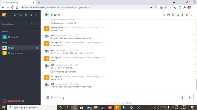 Rocket Chat: Enviando mensagem no WhatsApp para o Cliente via Bot смотреть онлайн