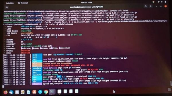 Mining Monero Ubuntu via xmrig
