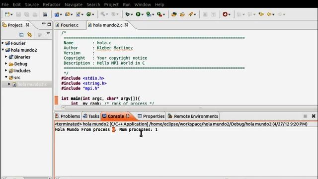Programación OpenMPI con Eclipse PTP en C смотреть онлайн