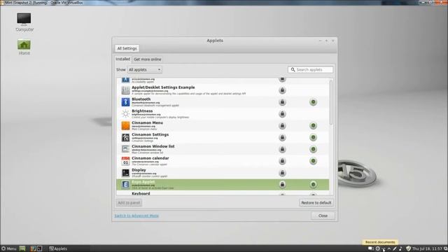 Linux Mint Basics pt.2: Enable\Disable Applets From Panel смотреть онлайн