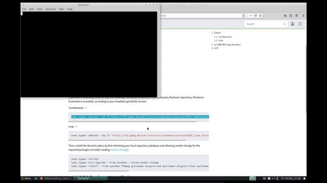 openSUSE 01 | Instalasi Codec dengan Packman pada openSUSE Tumbleweed | Linux смотреть онлайн
