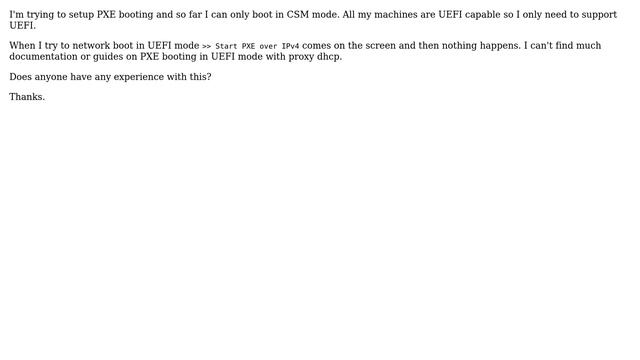 PXE boot uefi only using proxy dhcp смотреть онлайн