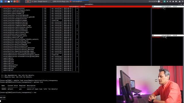 Recon-ng v.5.1.1: Tutorial 2020 [Part-02] استخراج اطلاعات دامنه های سازمان امنیت ملی آمریکا смотреть онлайн
