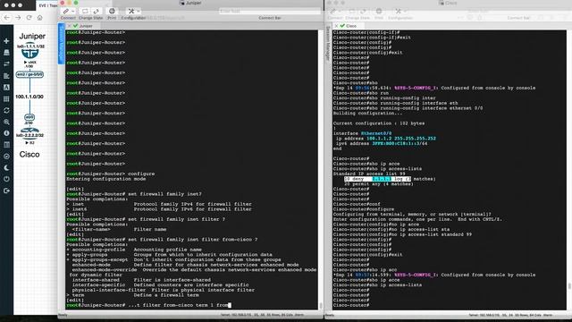 How To configure Access-List(ACL) | Juniper Vs Cisco | CLI Difference-Basic смотреть онлайн
