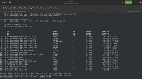 Cubic ISO with custom script for linux mint