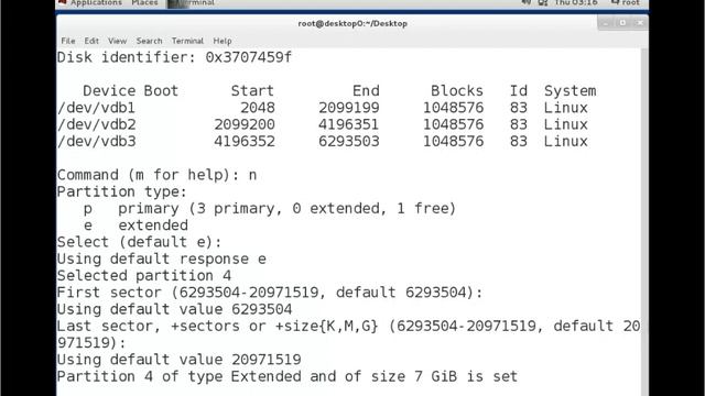How to Create REDHAT 8/7 Disk Partition using Fdisk. смотреть онлайн