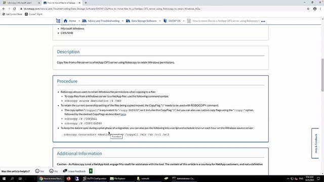 How to move files to a NetApp CIFS server using Robocopy to retain Windows ACLs смотреть онлайн