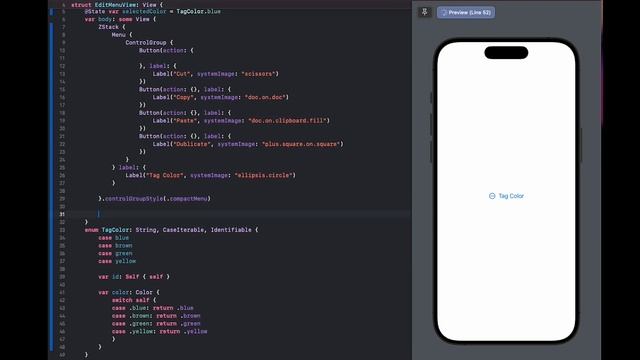 SwiftUI Menu iOS 17 смотреть онлайн