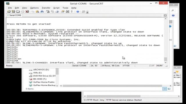 Cisco 3550 - Actualizacion de IOS a EMI - TFTP смотреть онлайн