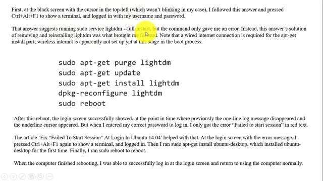 Ubuntu open to black screen with blinking underscore character after release upgrade смотреть онлайн