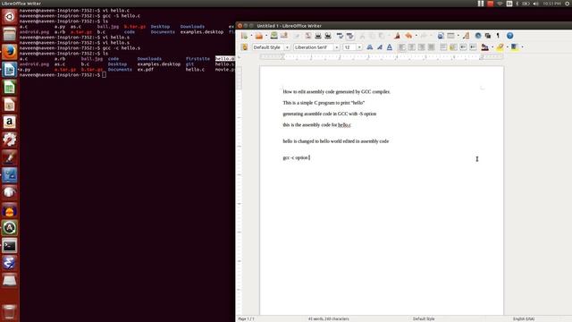GCC assembly code editing and linking example смотреть онлайн