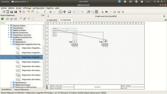 Tutorial, first steps to make electrical schematic with Qelectrotech V0.5 & V0.7 on Linux смотреть онлайн