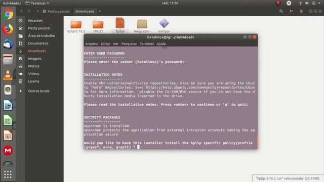 Projeto BetaLinux - manual - Instalação - impressora HP - Ubuntu 18.04 смотреть онлайн