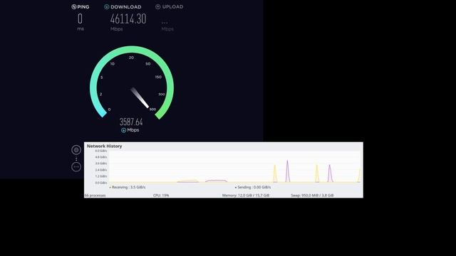 100Gbit Speedtest app. benchmark on linux. смотреть онлайн