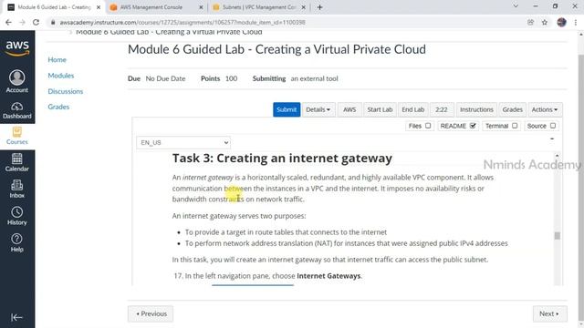 AWS Academy Cloud Architecting[12725]Module 6 Guided Lab - Creating a Virtual Private Cloud смотреть онлайн