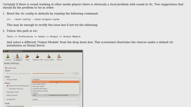 Ubuntu: VLC Error Message: 'Audio output failed' смотреть онлайн