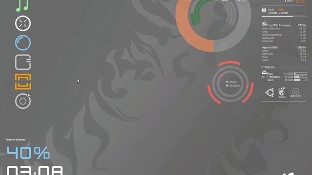 Ubuntu Linux Desktop with custom Conky script смотреть онлайн