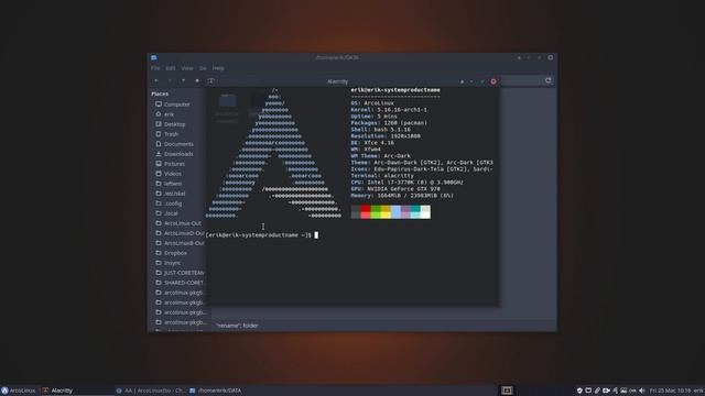 ArcoLinux : 2783 Changing ArcoLinux to Arch Linux in a few seconds - neofetch logo - backup folder смотреть онлайн