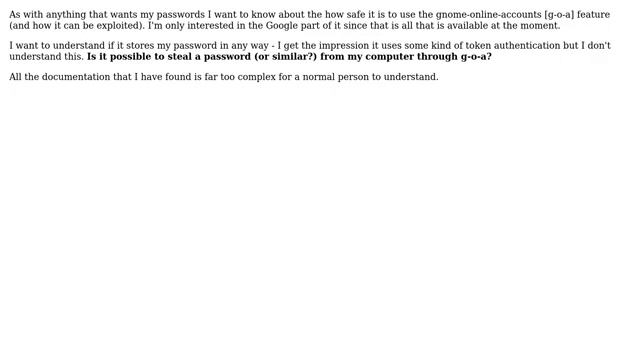 Ubuntu: How secure is gnome-online-accounts? смотреть онлайн