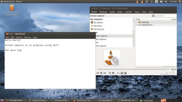 Record Desktop Screen Capture using VLC in Ubuntu смотреть онлайн