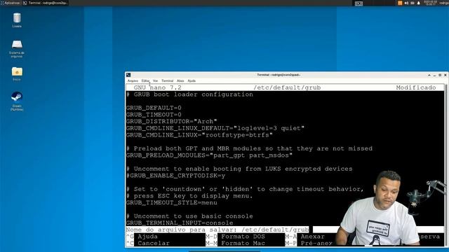 Configurando e personalizando o grub do Archlinux. смотреть онлайн