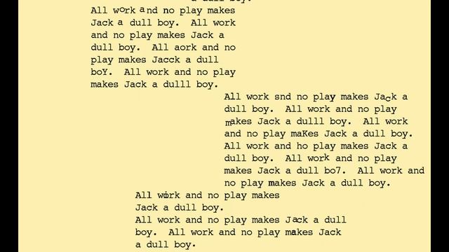 All Work And No Play - xjack Linux Screensaver смотреть онлайн