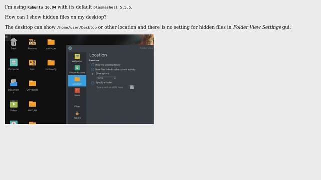 Ubuntu: How can I show hidden files in my KDE Plasma Desktop's folder view? смотреть онлайн
