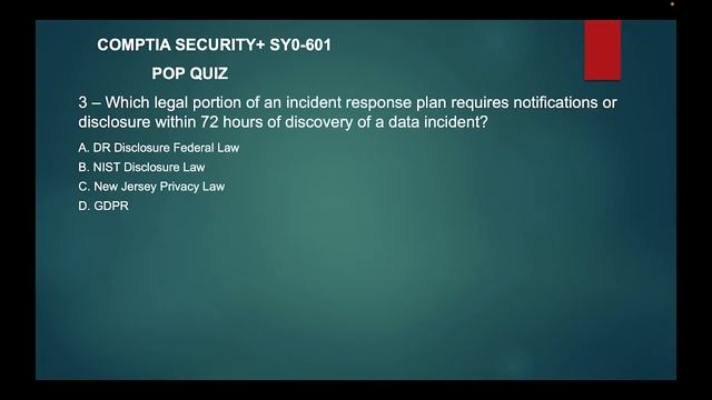CompTIA Security+ SY0 601 PopQuiz part 56 смотреть онлайн