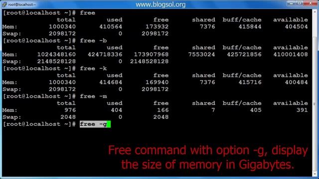 free command for memory utilization monitoring in Linux смотреть онлайн