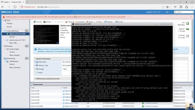 Install, Configure Debian Server 9.3 and Install VMware Tools on VMware vSphere Hypervisor ESXi 6.5 смотреть онлайн