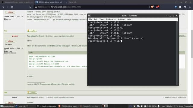 How to Fix Cisco IOU 32-bit binary support is probably not installed in GNS3 Debian смотреть онлайн