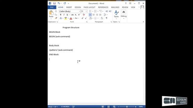 AWK Program structure смотреть онлайн
