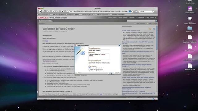 How to create a new group space in web center spaces смотреть онлайн
