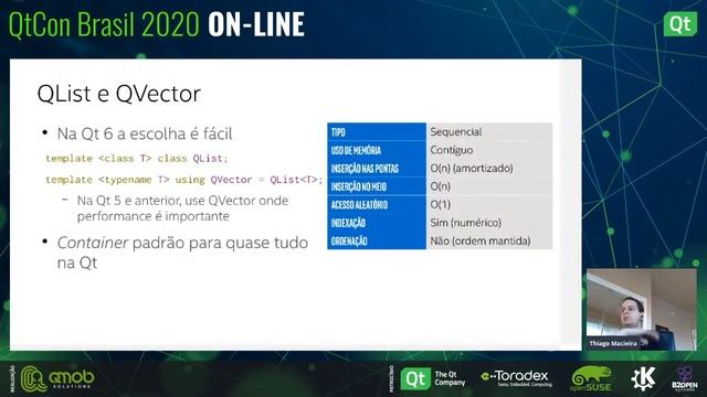 QtCon Brasil 2020 - Qt Containers and Algorithms (Thiago Macieira - Intel Corporation - EUA) смотреть онлайн
