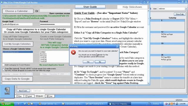 How to use Palm2Google to copy Palm Desktop 6 files to Google Calendars смотреть онлайн