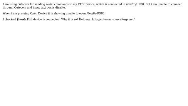 Ubuntu: Connection Problem with Cutecom Serial Terminal смотреть онлайн