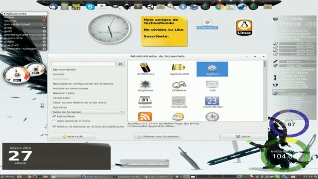 Instalar Screenlets en Linux Ubuntu ("Widgets o Gatgets") смотреть онлайн