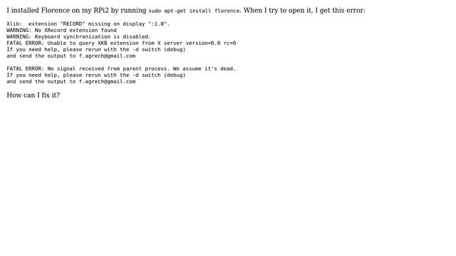 Raspberry Pi: Florence virtual keyboard won't start смотреть онлайн
