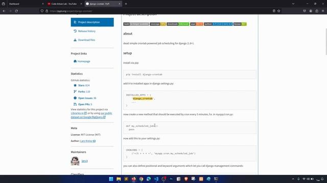 How to send email notification cronjob||Clinic management system||Django, PostgreSQL and Bootstrap смотреть онлайн