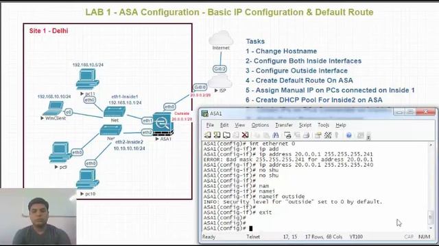 ASA Firewall Configuration step by Step in Hindi- LAB 1 смотреть онлайн