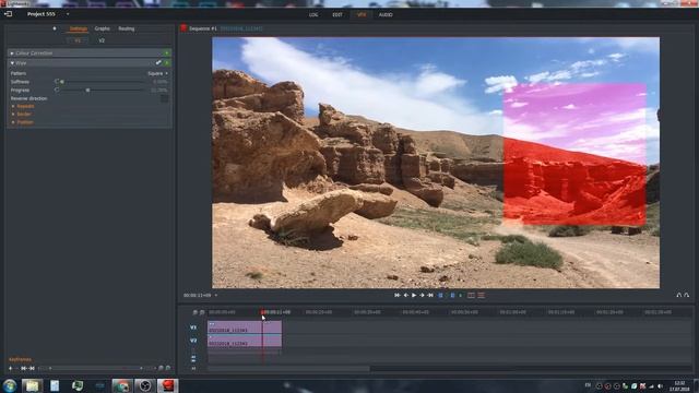 Наложение эффекта на определенную часть кадра в Lightworks