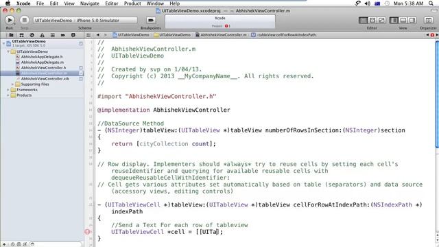 How to create and use UITableView in iOS Application using Objective C смотреть онлайн