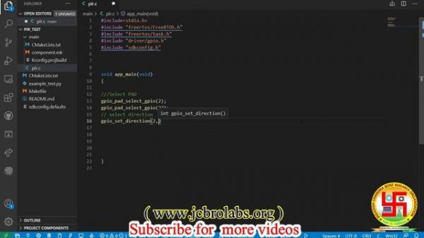 PIR Sensor Interfacing with ESP32 Using Espressif Systems ESP -IDF By VS Code