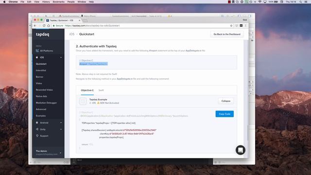 iOS SDK - Objective-C - Step 2 Authenticate with Tapdaq смотреть онлайн