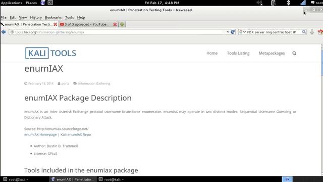EnumIAX - Inter Asterisk Exchange Protocol Brute Force Tool [Kali Linux] смотреть онлайн