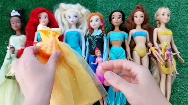 Disney Princess Dress Transformation DIY Miniature Ideas For Barbie~ Wig, Dress, Faceup, And More!