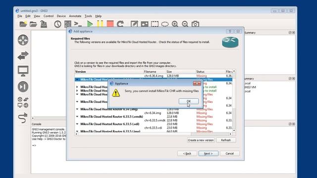 Configuring & Installing the Mikrotik CHR in GNS3 1.5.3 смотреть онлайн